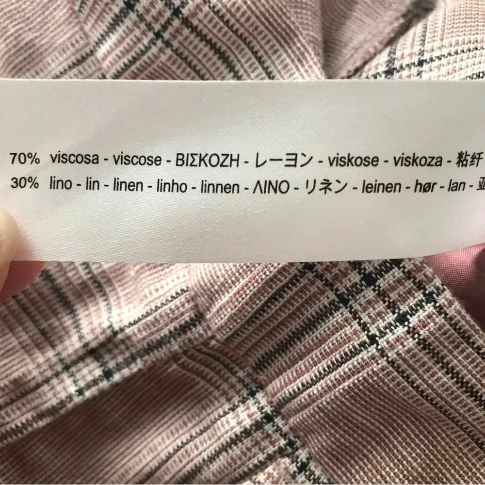 3/$15 Zara plaid linen blend trousers